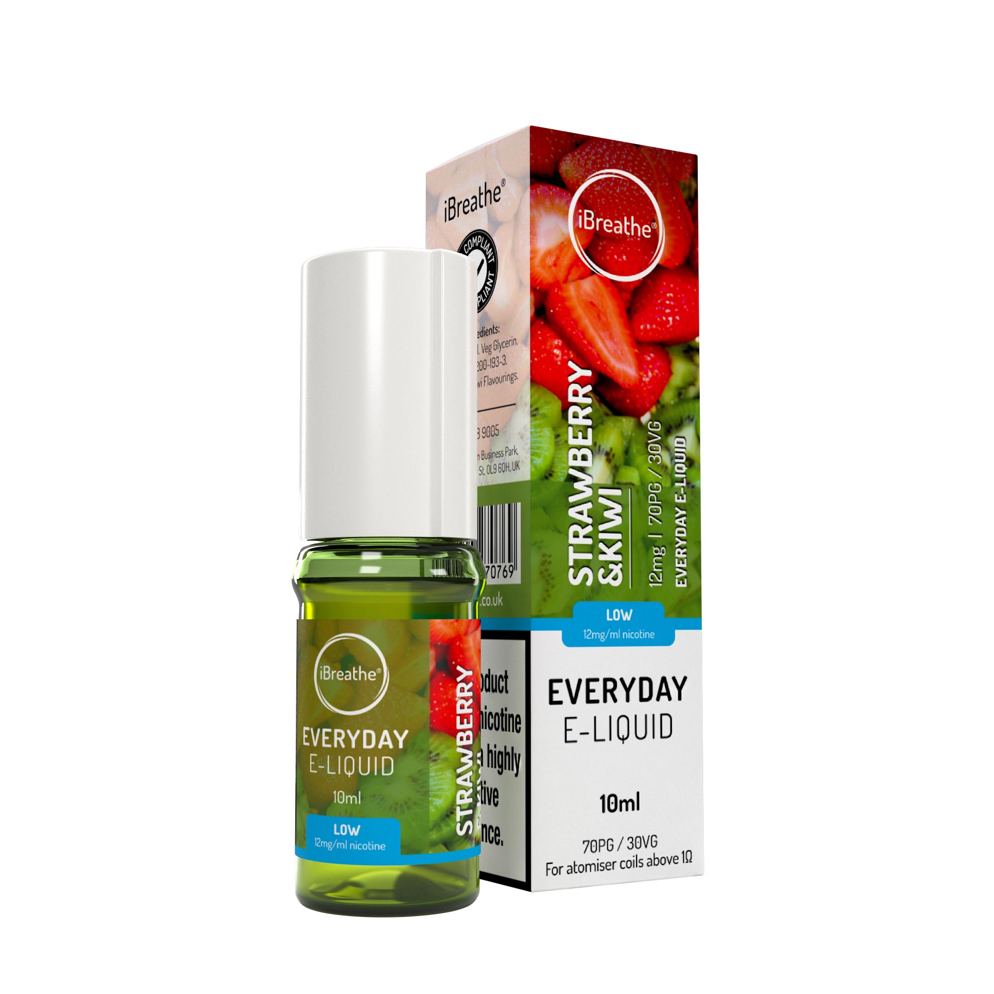 iBreathe Premium E-Liquid - Strawberry Kiwi iBreathe High PG E-Liquid Strawberry Kiwi 10ml