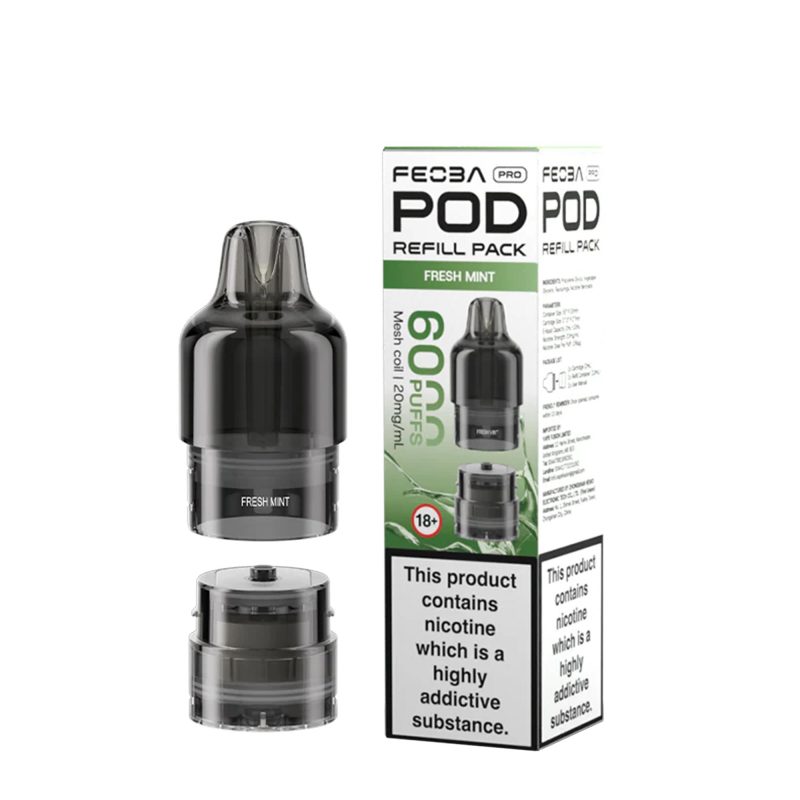 Fresh Mint – Feoba Pro 6000 Pod (2ml + 10ml Refillable Pod)