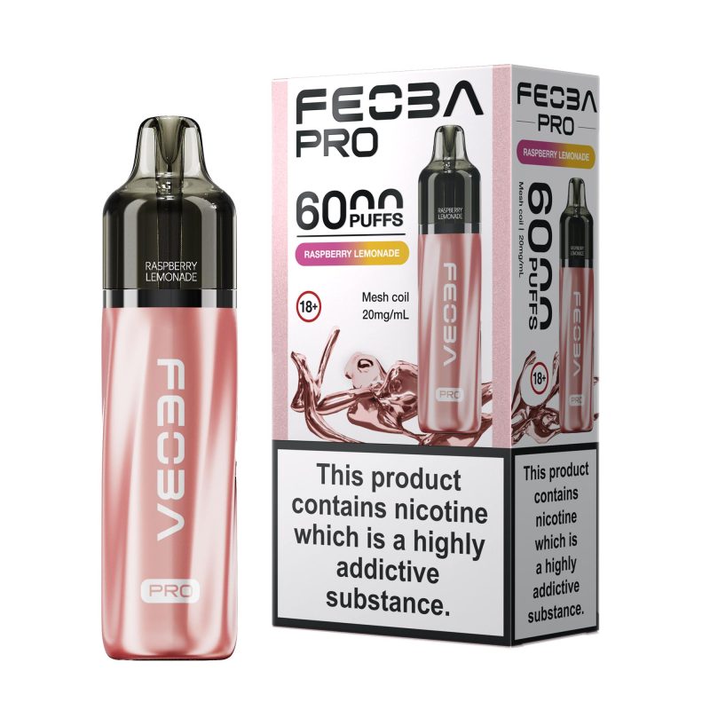 Raspberry Lemonade – Feoba Pro 6000 Vape Kit (2ml + 10ml Refillable Pod)