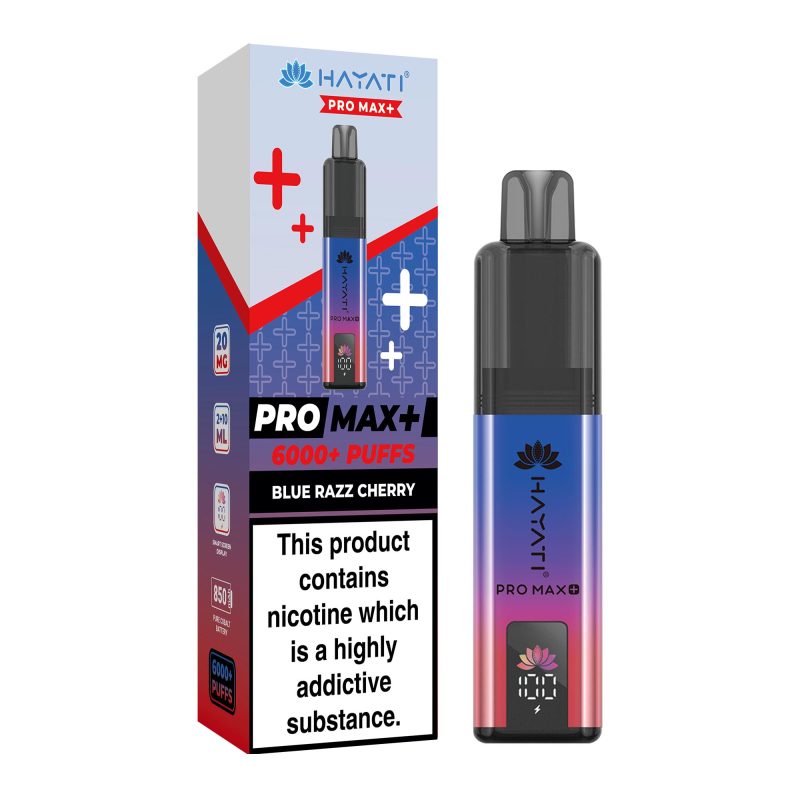 Hayati Pro Max Plus 6000 - Blue Razz Cherry Blue Razz Cherry – Hayati Pro Max+ 6000 Vape Kit (2ml + 10ml Refillable Pod)