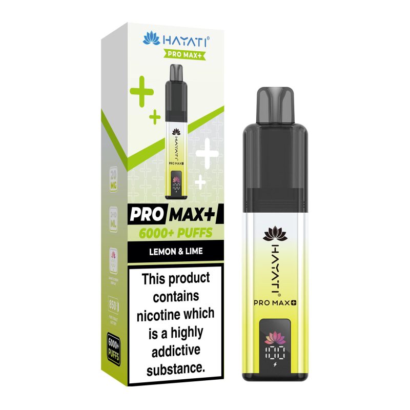 Hayati Pro Max Plus 6000 - Lemon and Lime Lemon & Lime – Hayati Pro Max+ 6000 Vape Kit (2ml + 10ml Refillable Pod)