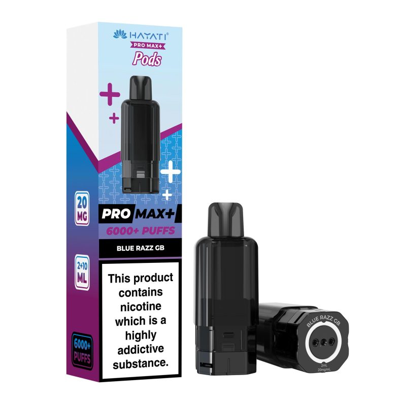 Hayati Pro Max Plus 6000 Pod - Blue Razz GB Blue Razz GB – Hayati Pro Max+ 6000 Pod (2ml + 10ml Refillable Pod)